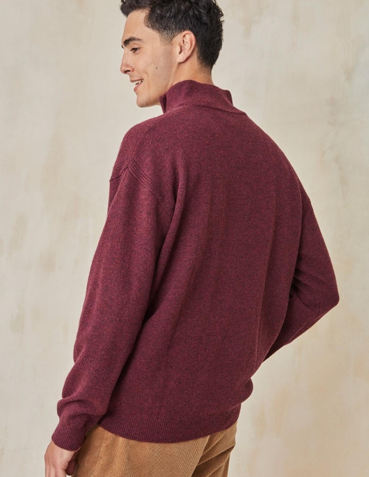 Pull Romain Bordeaux 100% Lambswool Vigne Chine | Homme Harris Wilson Pulls & Gilets