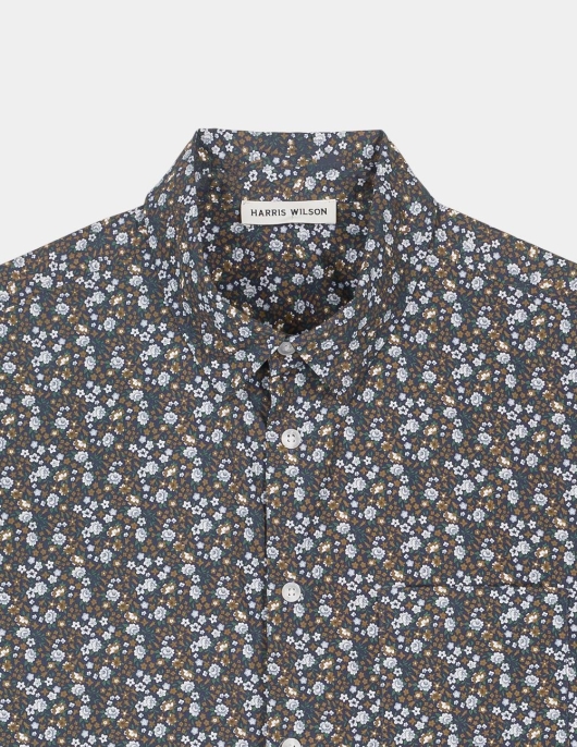 Chemise Bartholome Bleu 100% Coton Fleur Citronnelle | Homme Harris Wilson Chemises