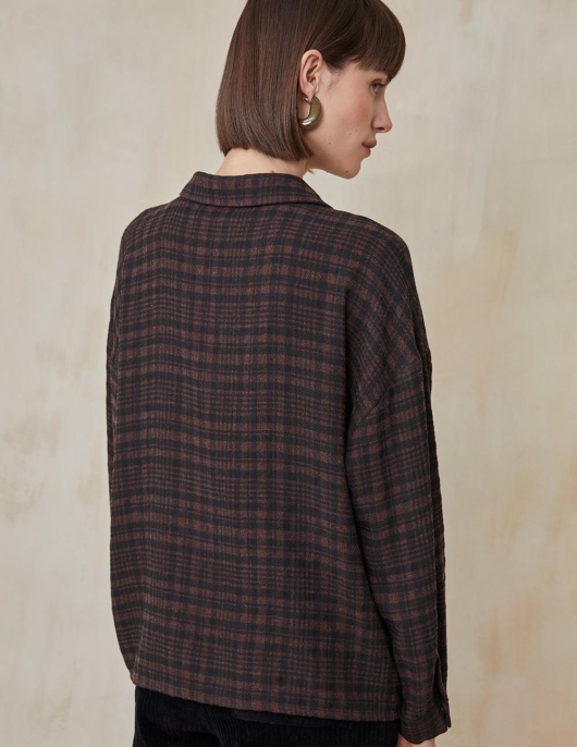 Blouse Alex Marron Car Terre | Femme Harris Wilson Chemises & Blouses